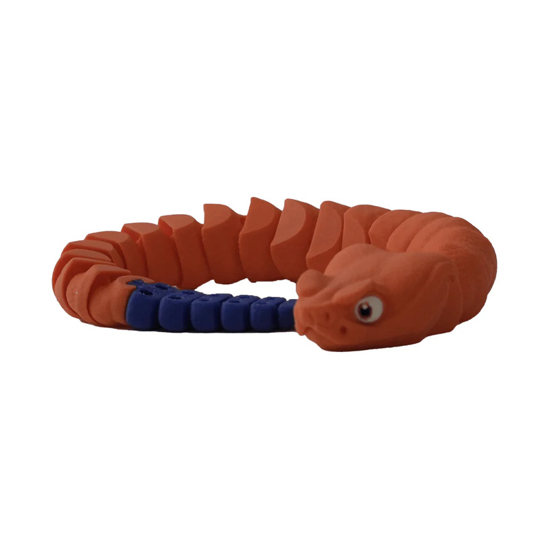 3D Station 3D Printed Mini Snake  - Orange & Blue  - مجسم ثلاثي الأبعاد